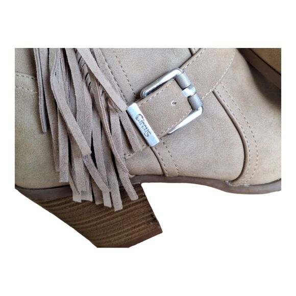 Festival Fringe Ankle Booties Leah beige zip 7.5M CIRCUS by SAM EDELMAN Boots - Picture 6 of 15